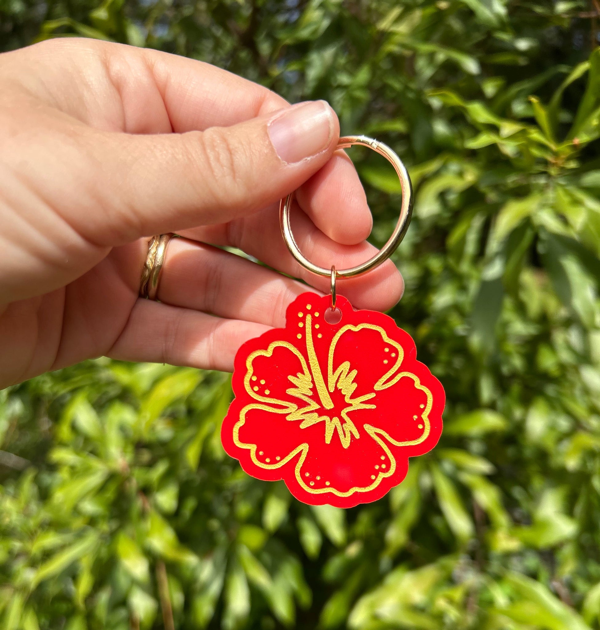 Hibiscus Keychain