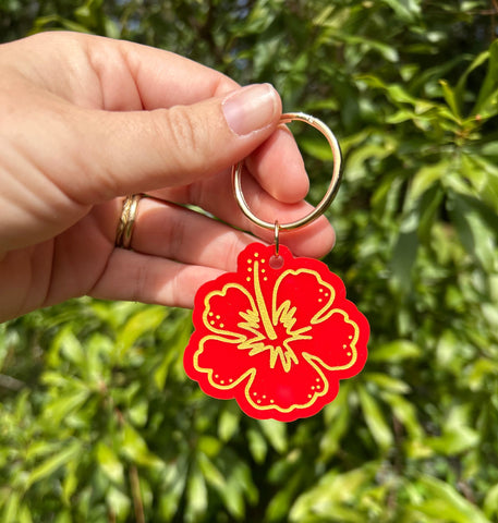 Hibiscus Keychain