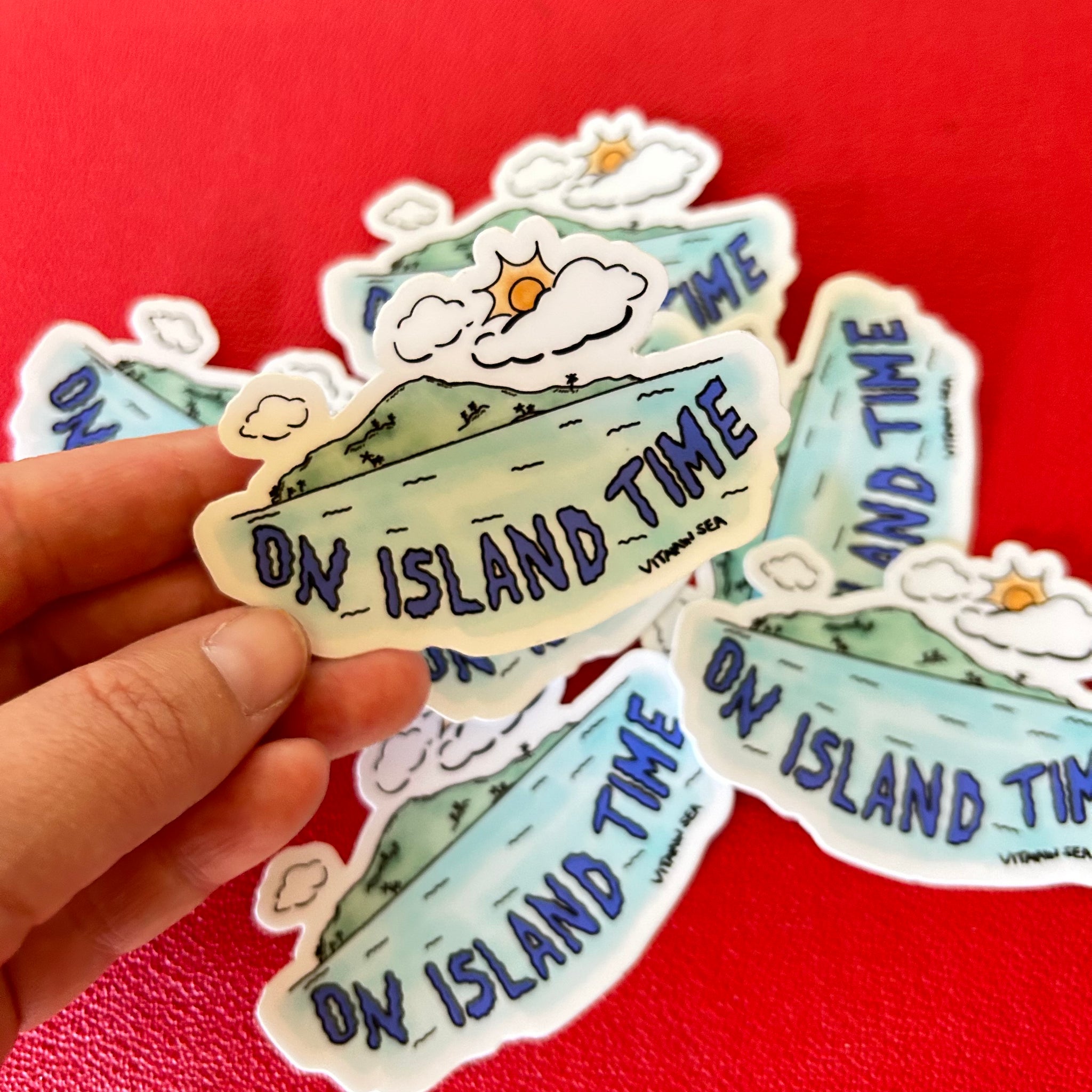 On Island Time Sticker