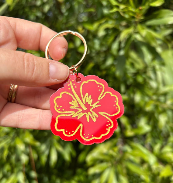Hibiscus Keychain