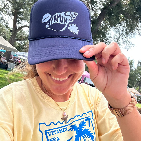 Navy Shell Trucker Hat