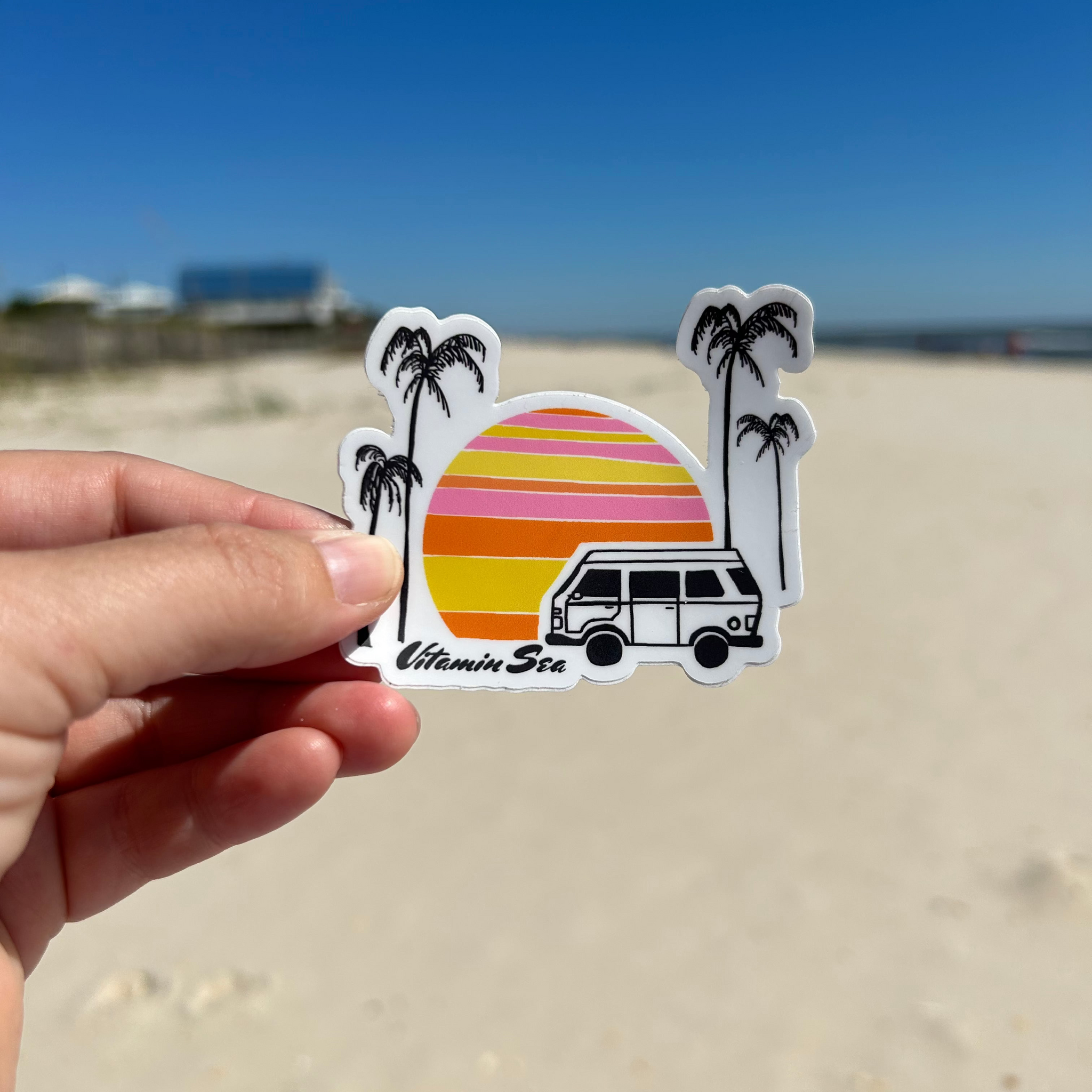 vitamin sea sunset van sticker