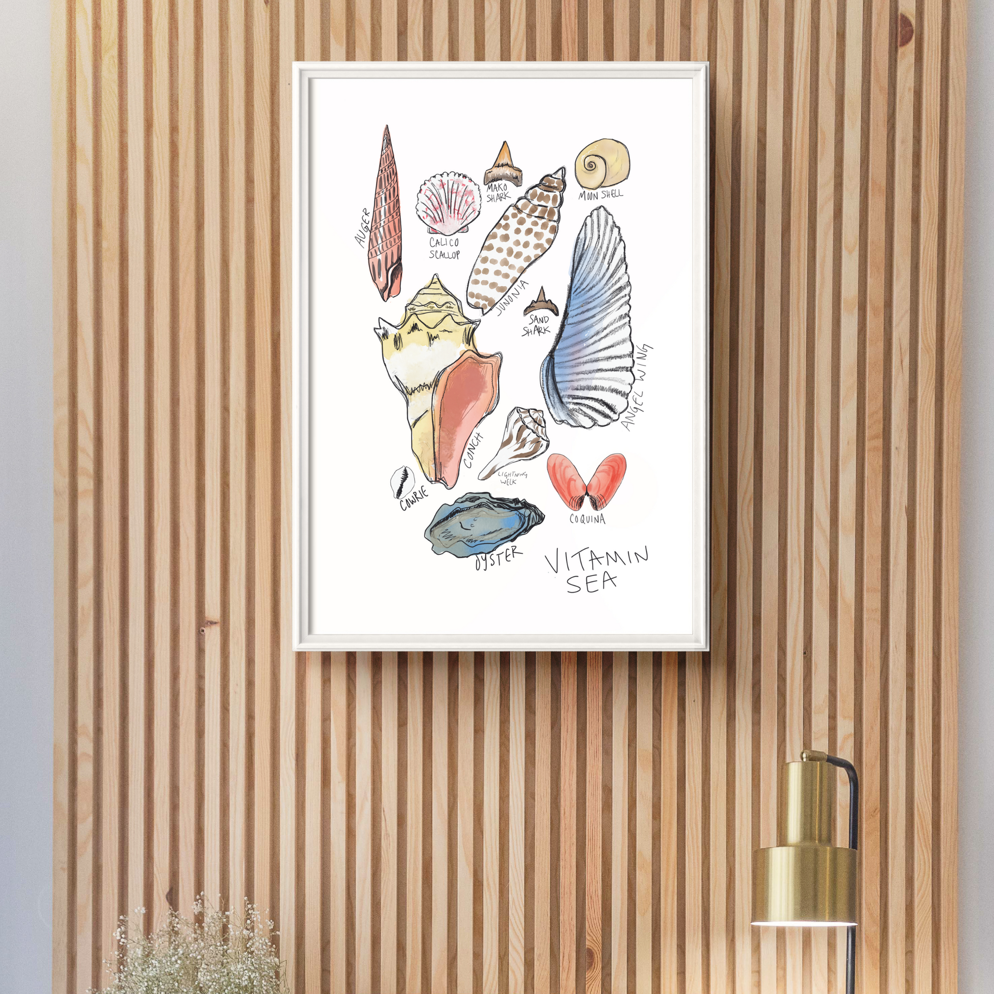 watercolor shells print