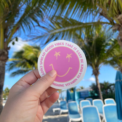 Palm Tree Smiley Sticker